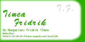 timea fridrik business card